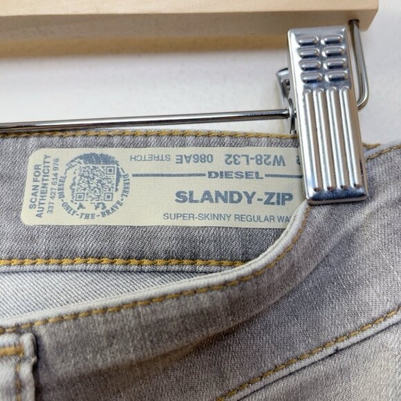 Diesel Womens 28 x 32 Slandy Zip Skinny Grey Wash Jeans - Picture 11 of 12